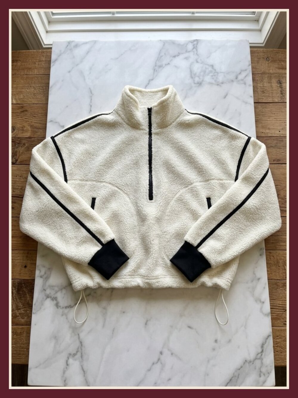 Women's Half Zip Fleece Pullover Sweatshirt Cropped Sherpa Winter Top